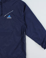 DSWT Vintage 1990s Adidas Navy Wind Trainer Pullover Jacket - XXL