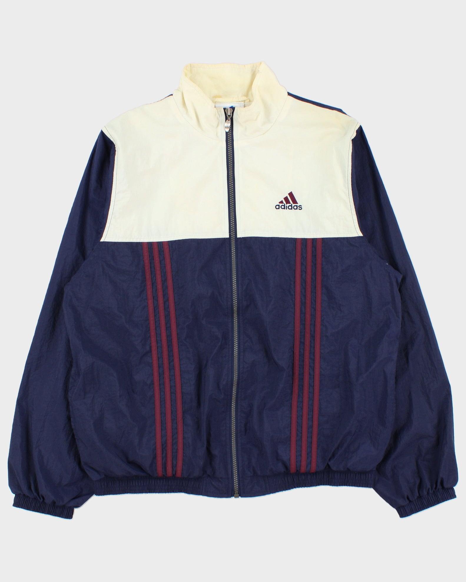 Vintage 1990s Adidas Embroidered 3-Stripe Shell Bomber Jacket - M