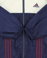 Vintage 1990s Adidas Embroidered 3-Stripe Shell Bomber Jacket - M