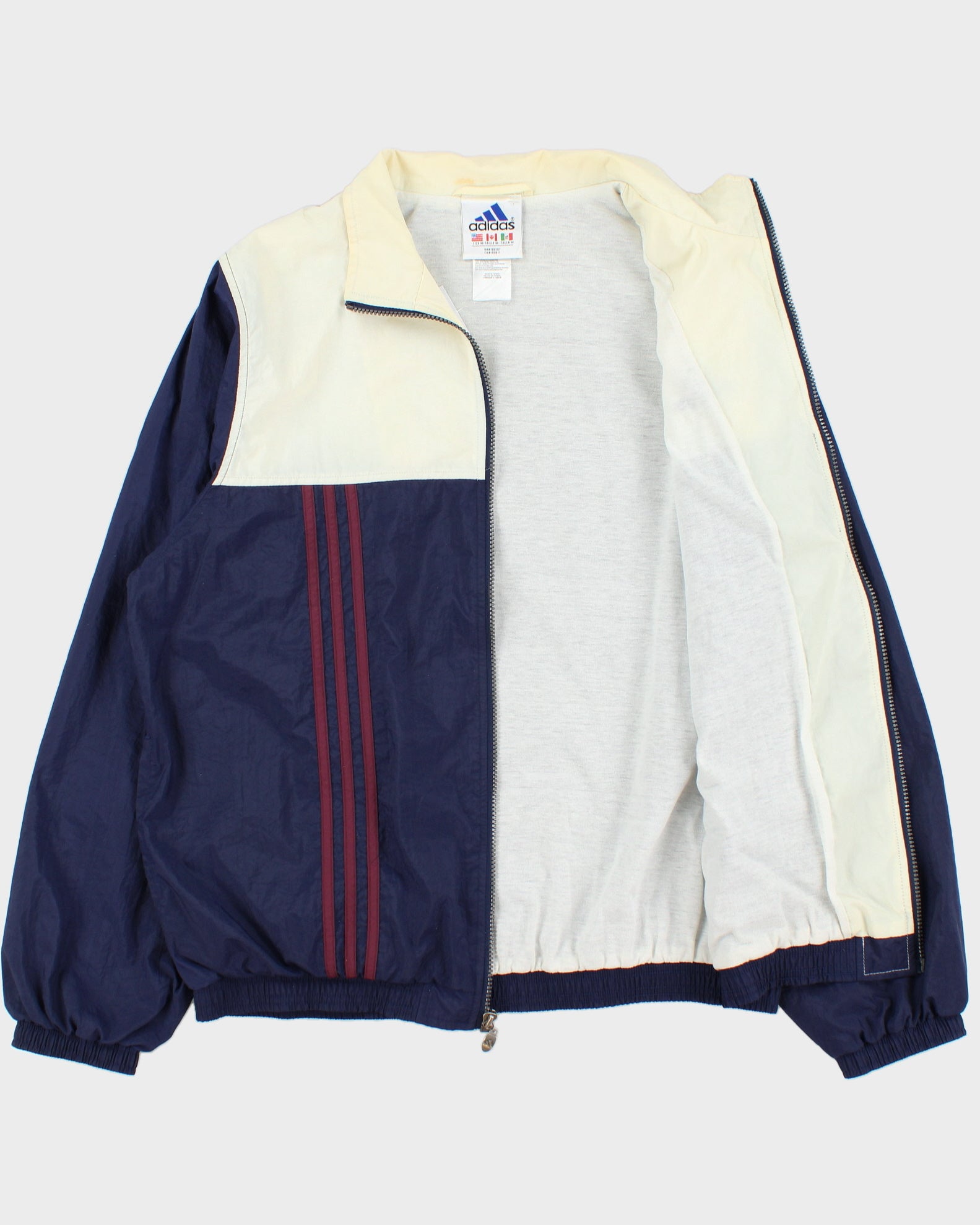 Vintage 1990s Adidas Embroidered 3-Stripe Shell Bomber Jacket - M