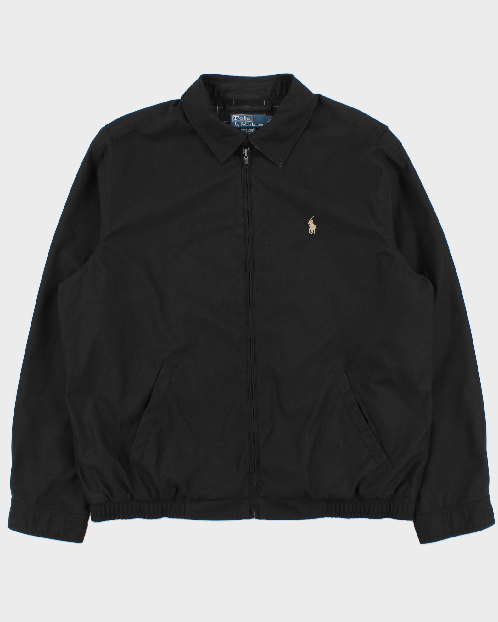 Vintage Y2K 00s Polo Ralph Lauren Black Bi-Swing Soft Shell Harrington Jacket - L