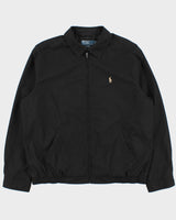 Vintage Y2K 00s Polo Ralph Lauren Black Bi-Swing Soft Shell Harrington Jacket - L