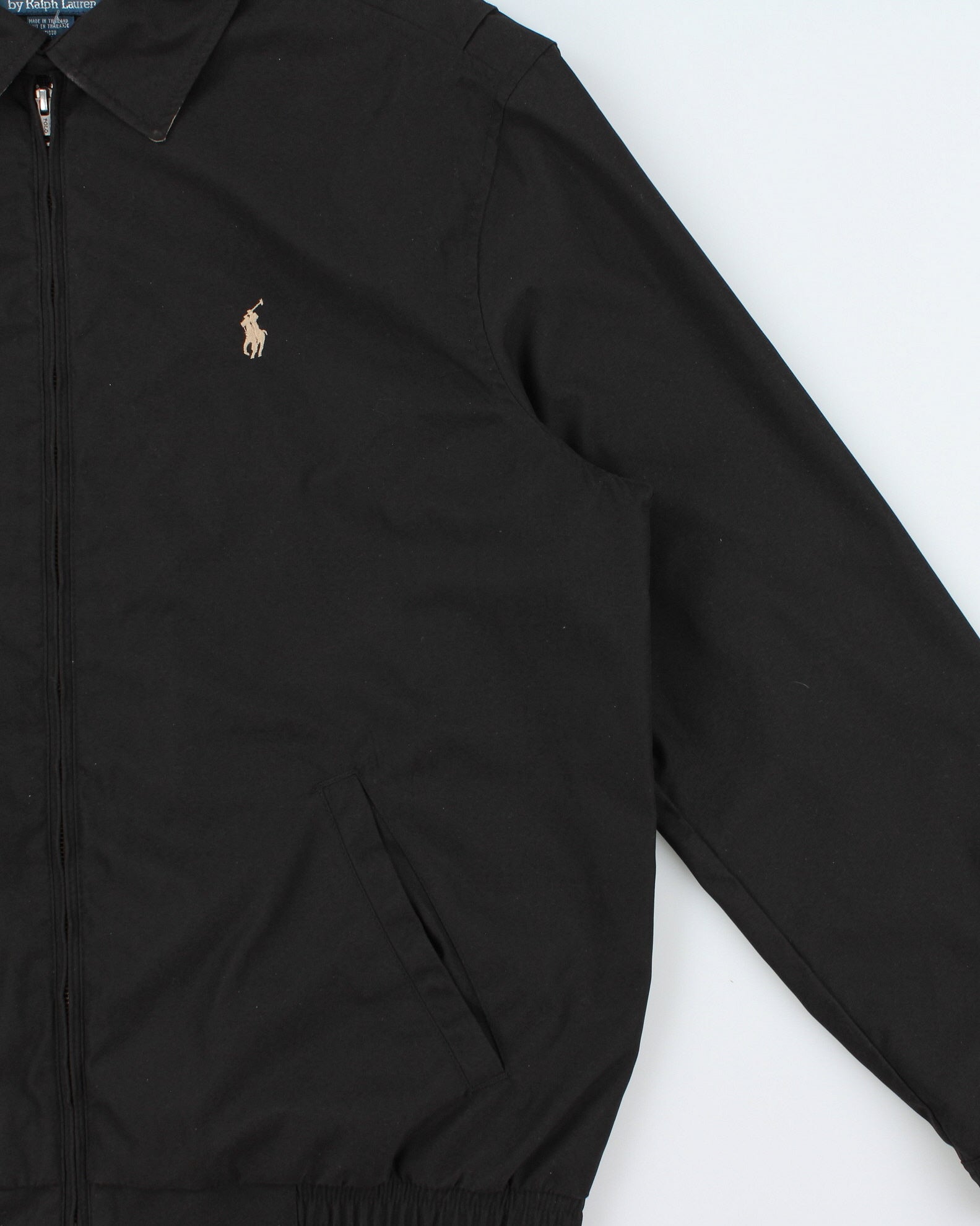 Vintage Y2K 00s Polo Ralph Lauren Black Bi-Swing Soft Shell Harrington Jacket - L