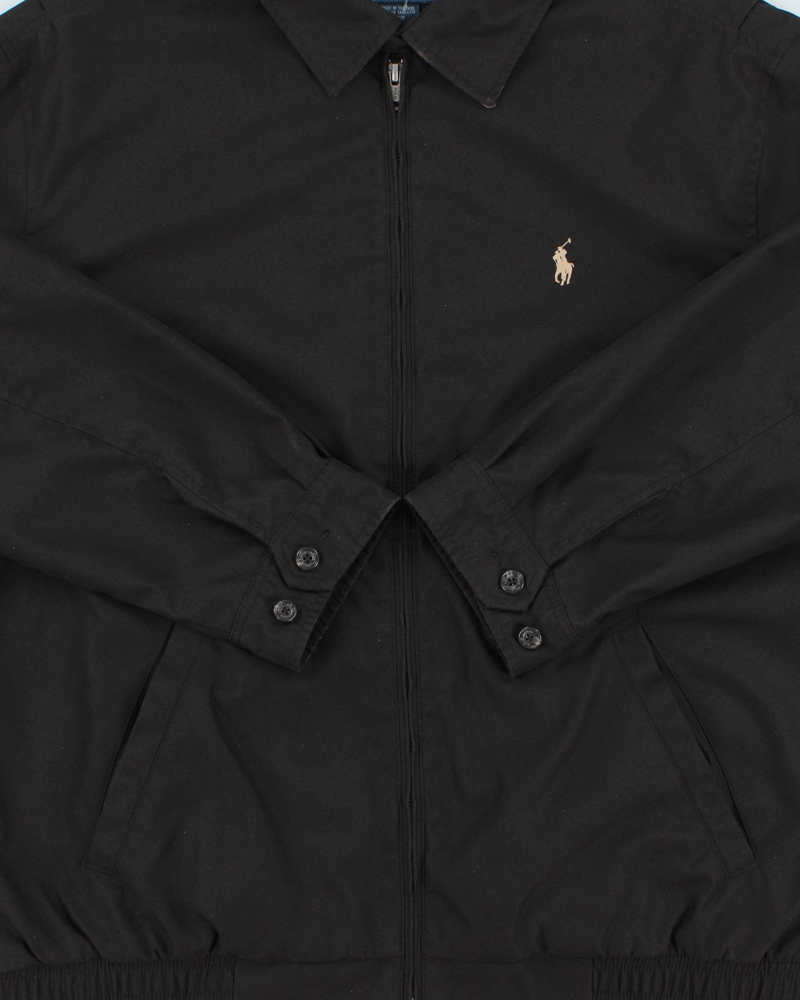 Vintage Y2K 00s Polo Ralph Lauren Black Bi-Swing Soft Shell Harrington Jacket - L