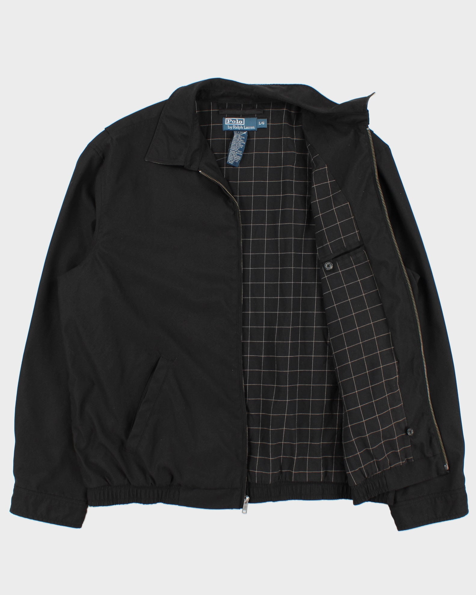 Vintage Y2K 00s Polo Ralph Lauren Black Bi-Swing Soft Shell Harrington Jacket - L