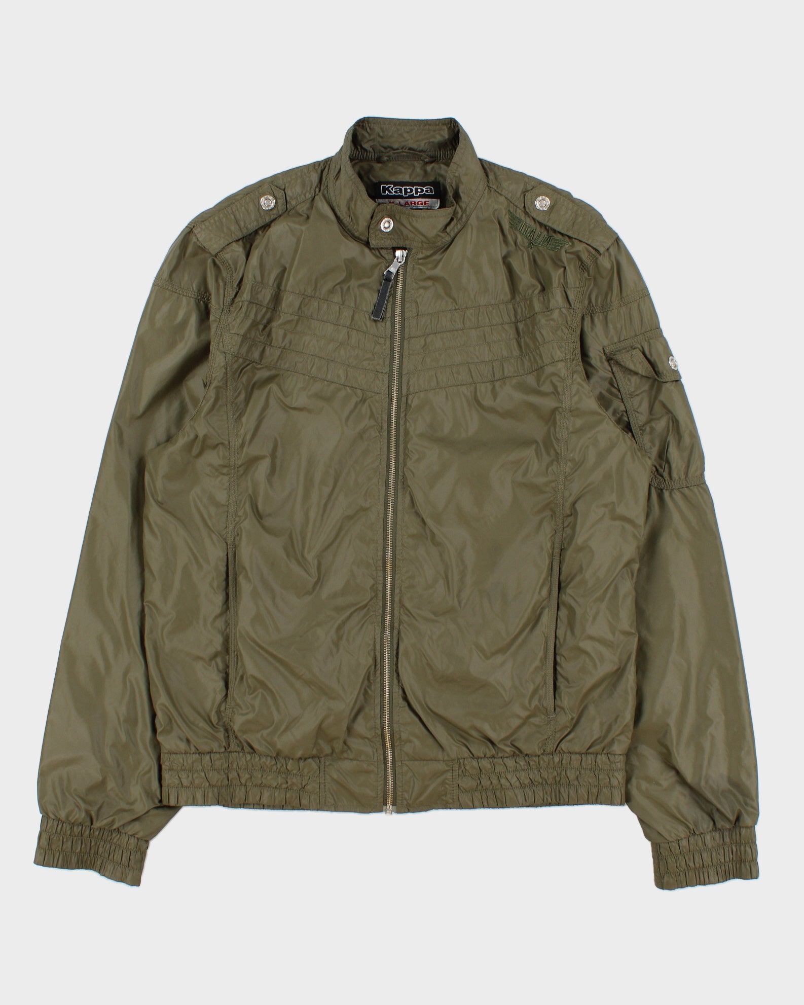 Vintage Y2K 00s Kappa Khaki Italia Soft Shell Cafe Racer Bomber Jacket - XL