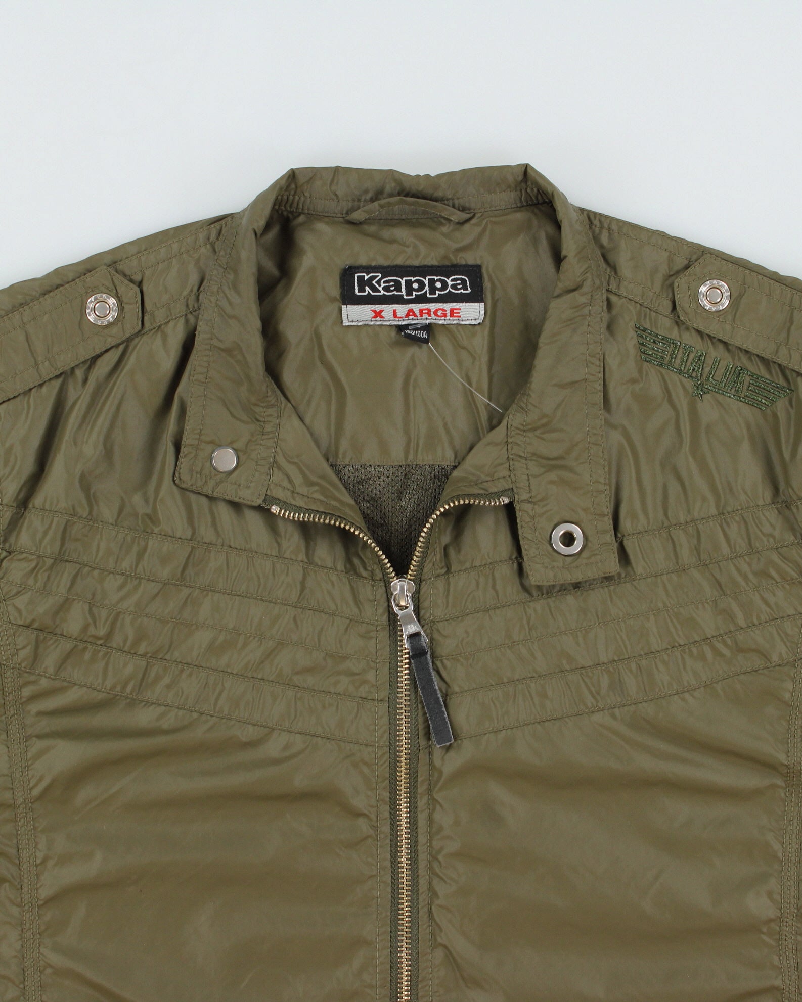 Vintage Y2K 00s Kappa Khaki Italia Soft Shell Cafe Racer Bomber Jacket - XL