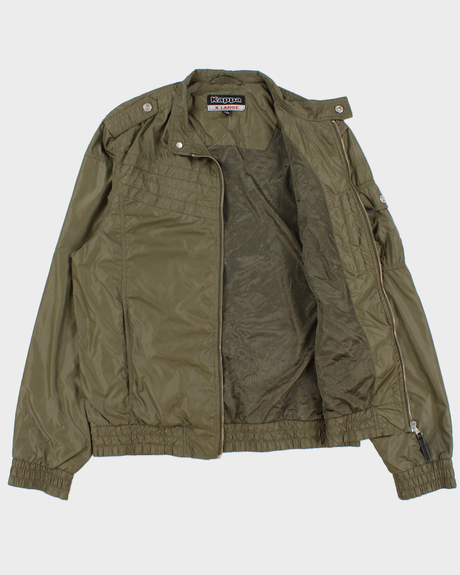 Vintage Y2K 00s Kappa Khaki Italia Soft Shell Cafe Racer Bomber Jacket - XL