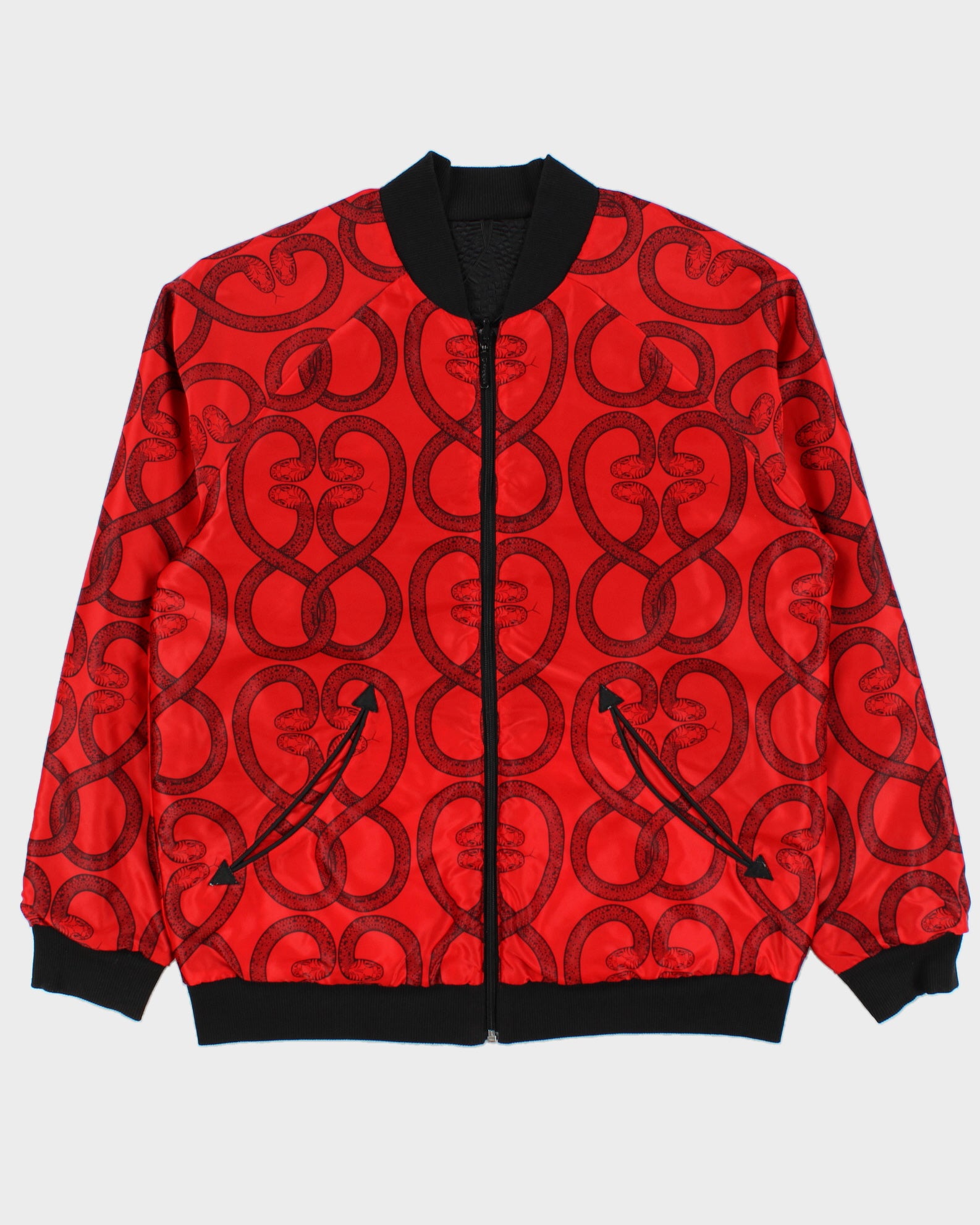 Vintage Adidas Originals 2013 Year of The Snake Reversible Satin Bomber Jacket - M