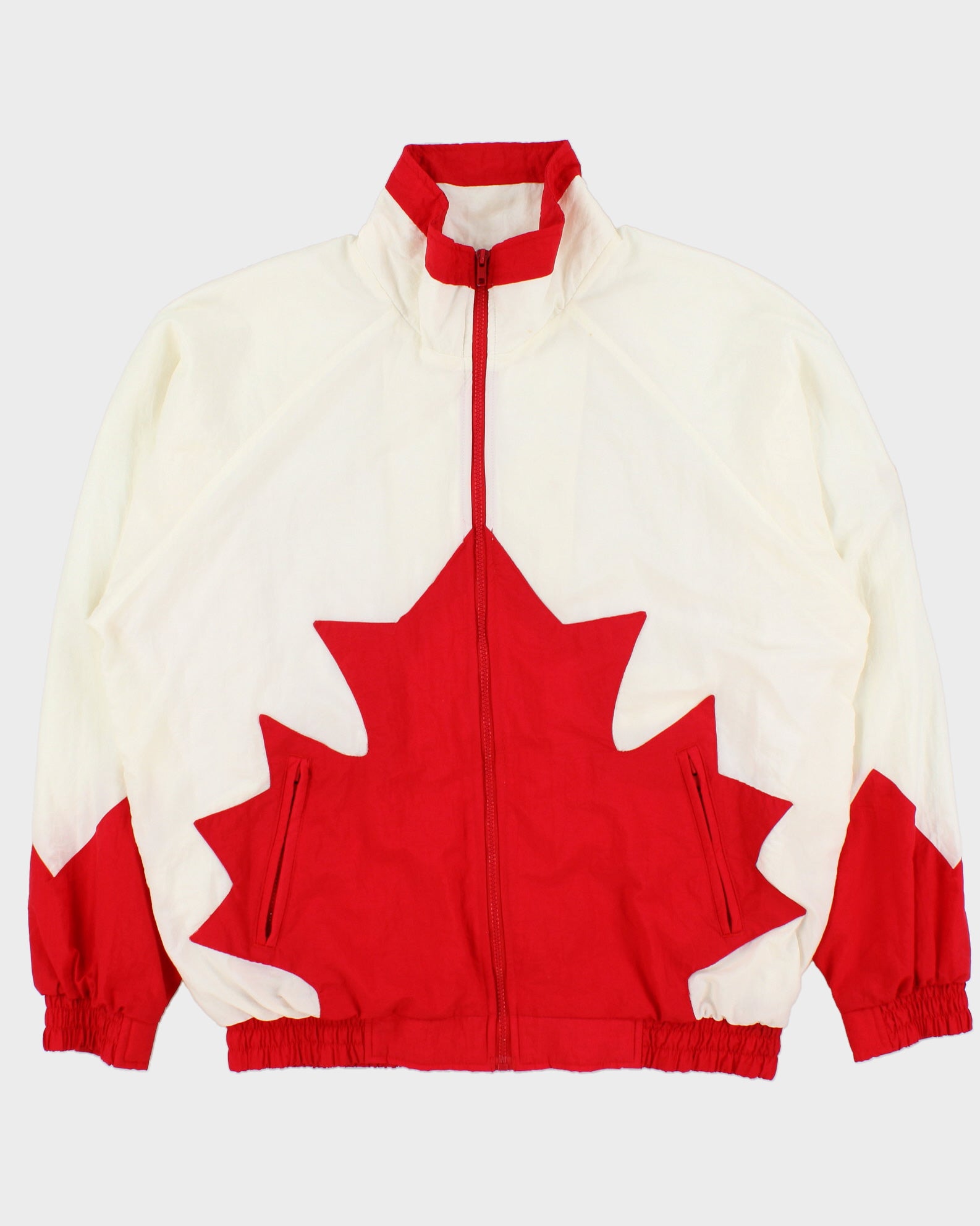 Vintage 1990s Canada Sportswear British Columbia Maple Leaf Funnel Neck Shell Jacket - L