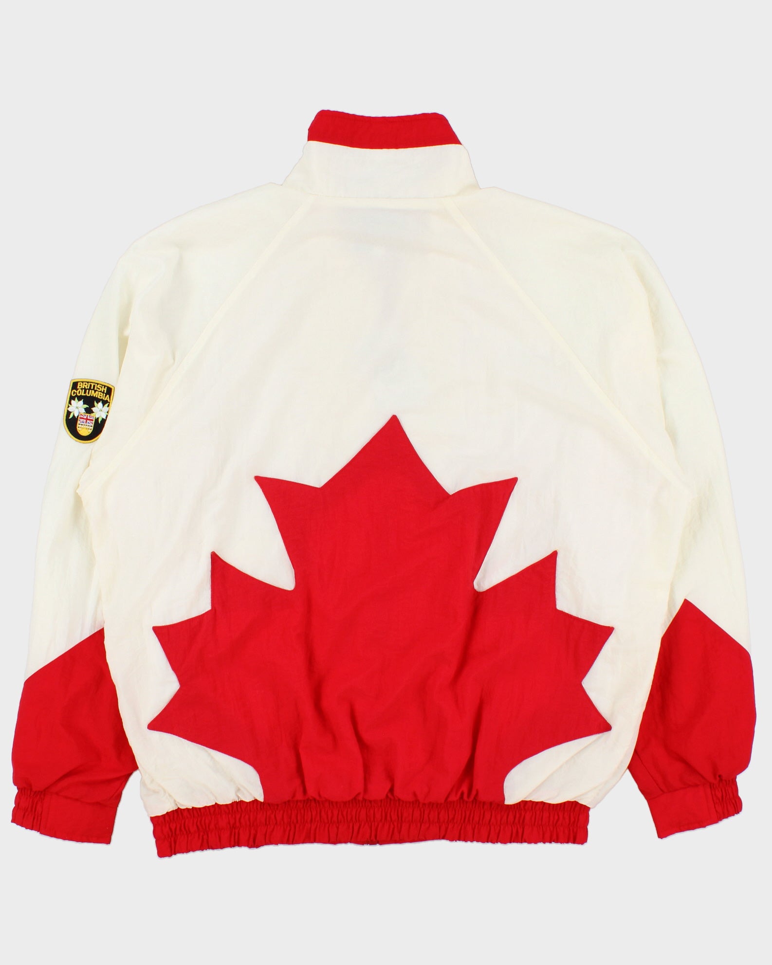 Vintage 1990s Canada Sportswear British Columbia Maple Leaf Funnel Neck Shell Jacket - L