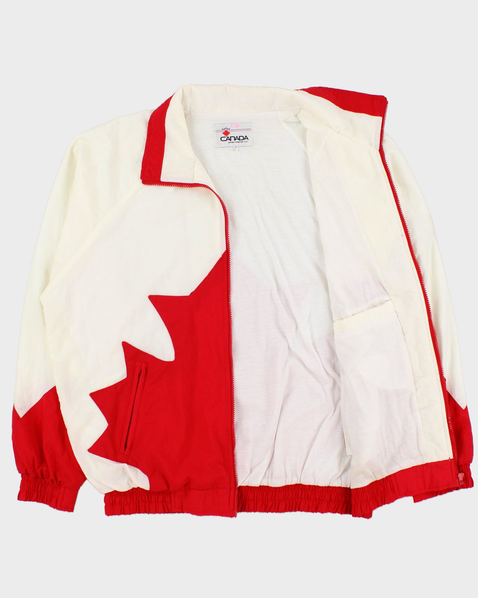 Vintage 1990s Canada Sportswear British Columbia Maple Leaf Funnel Neck Shell Jacket - L