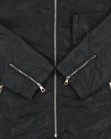 Vintage 1990s DKNY Jeans Satin Shell Big Logo Cafe Racer Jacket - L
