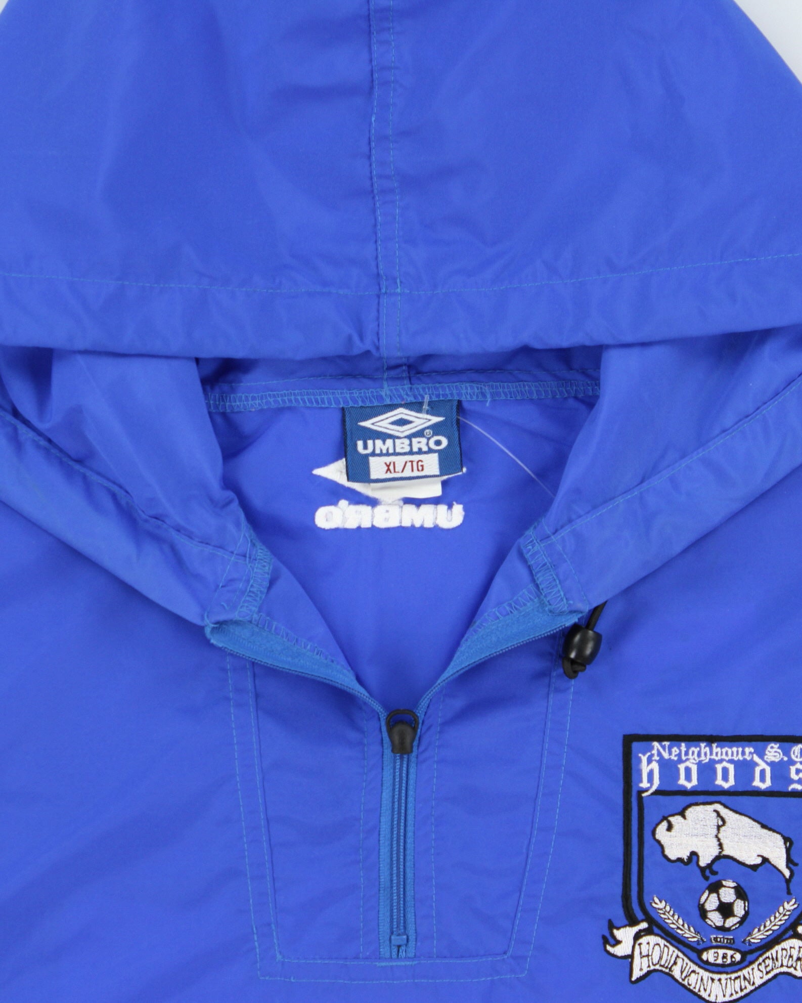 Vintage 1990s Umbro Neighbour Hoods FC Embroidered Shell Quarter-Zip Training Pullover Jacket - XL