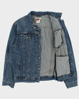 Vintage Y2K 00s Stetson Medium Wash Denim Trucker Jacket - L