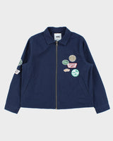 Vans Navy Multi Patch Canvas Harrington Skater Jacket - S