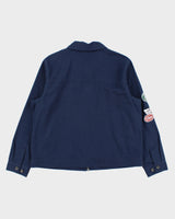 Vans Navy Multi Patch Canvas Harrington Skater Jacket - S