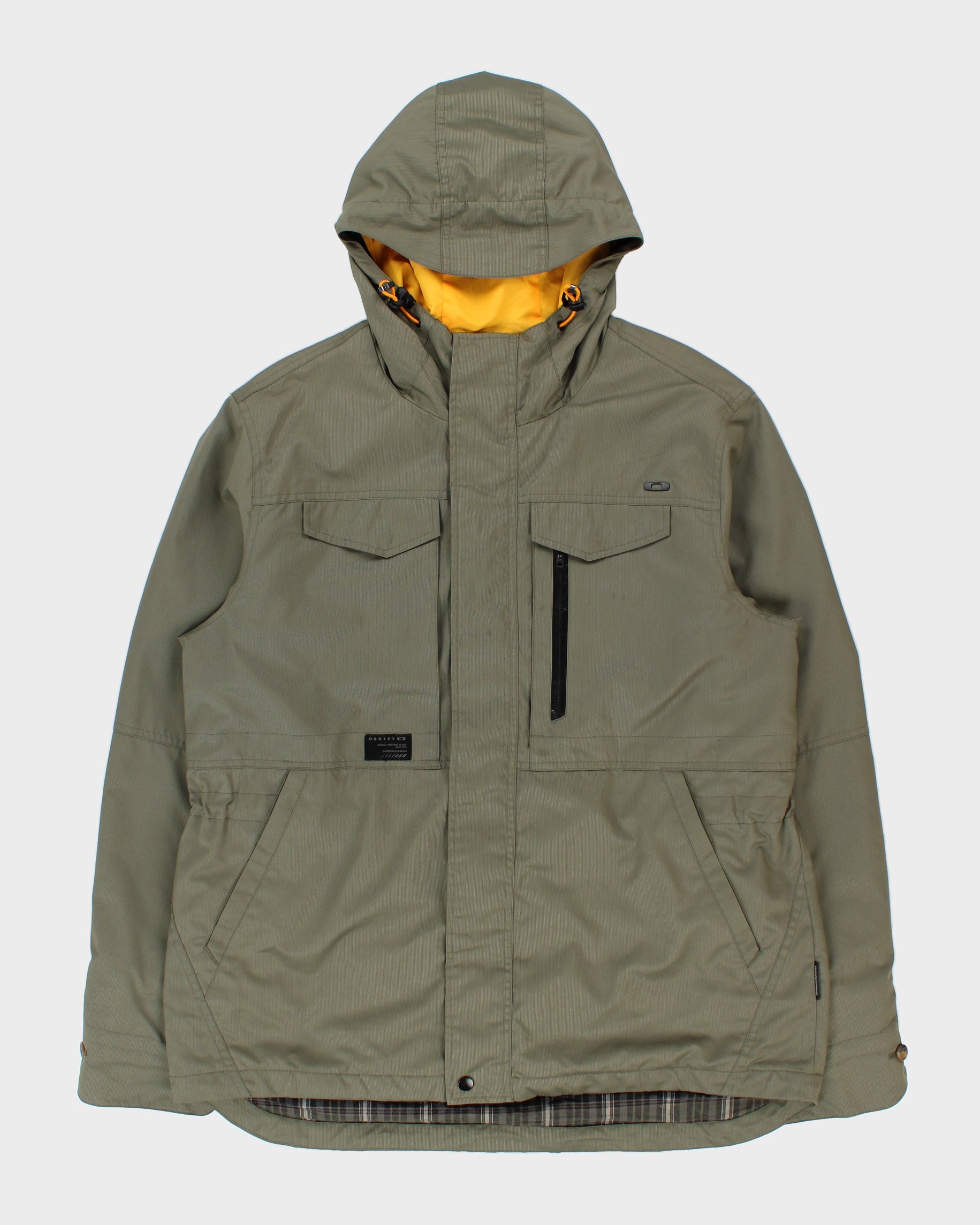Vintage Oakley Khaki Canvas Shell Waterproof Mountaineering Jacket - XL