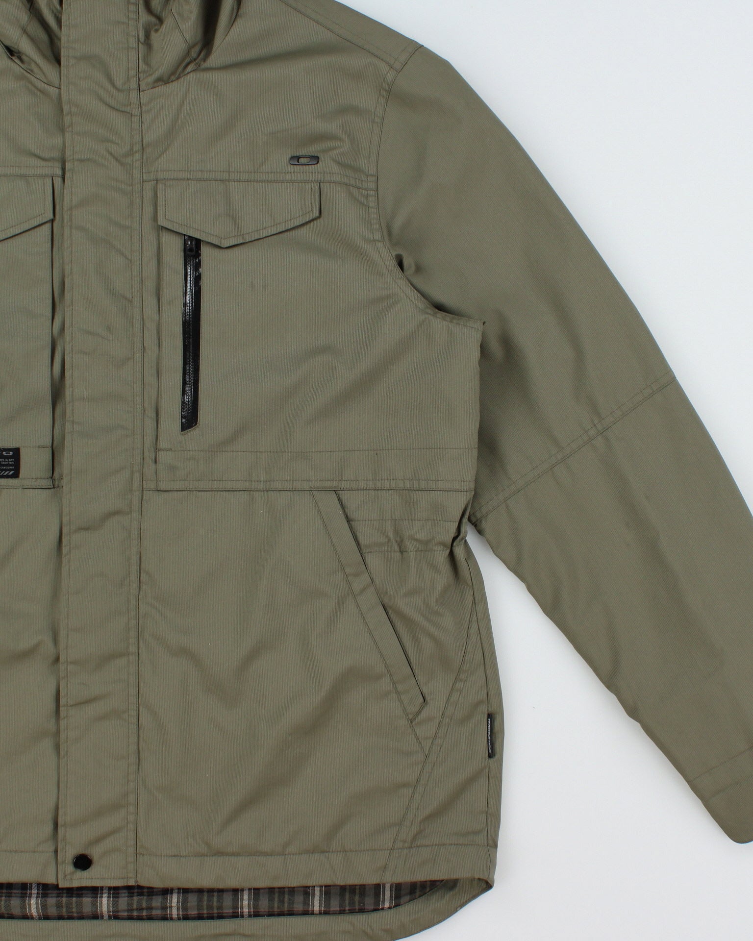 Vintage Oakley Khaki Canvas Shell Waterproof Mountaineering Jacket - XL