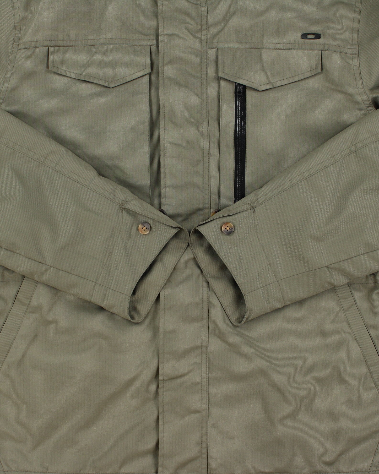 Vintage Oakley Khaki Canvas Shell Waterproof Mountaineering Jacket - XL