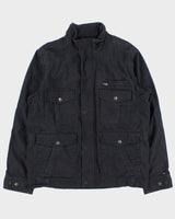 Vintage Y2K 00s Tommy Hilfiger Navy Canvas Multi-Pocket Field Jacket - L