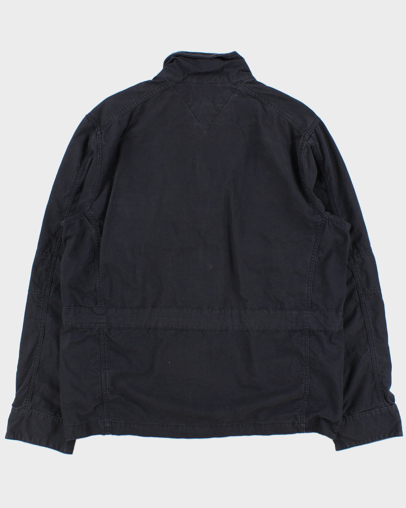 Vintage Y2K 00s Tommy Hilfiger Navy Canvas Multi-Pocket Field Jacket - L