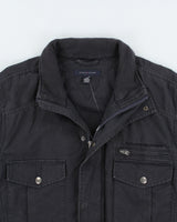 Vintage Y2K 00s Tommy Hilfiger Navy Canvas Multi-Pocket Field Jacket - L