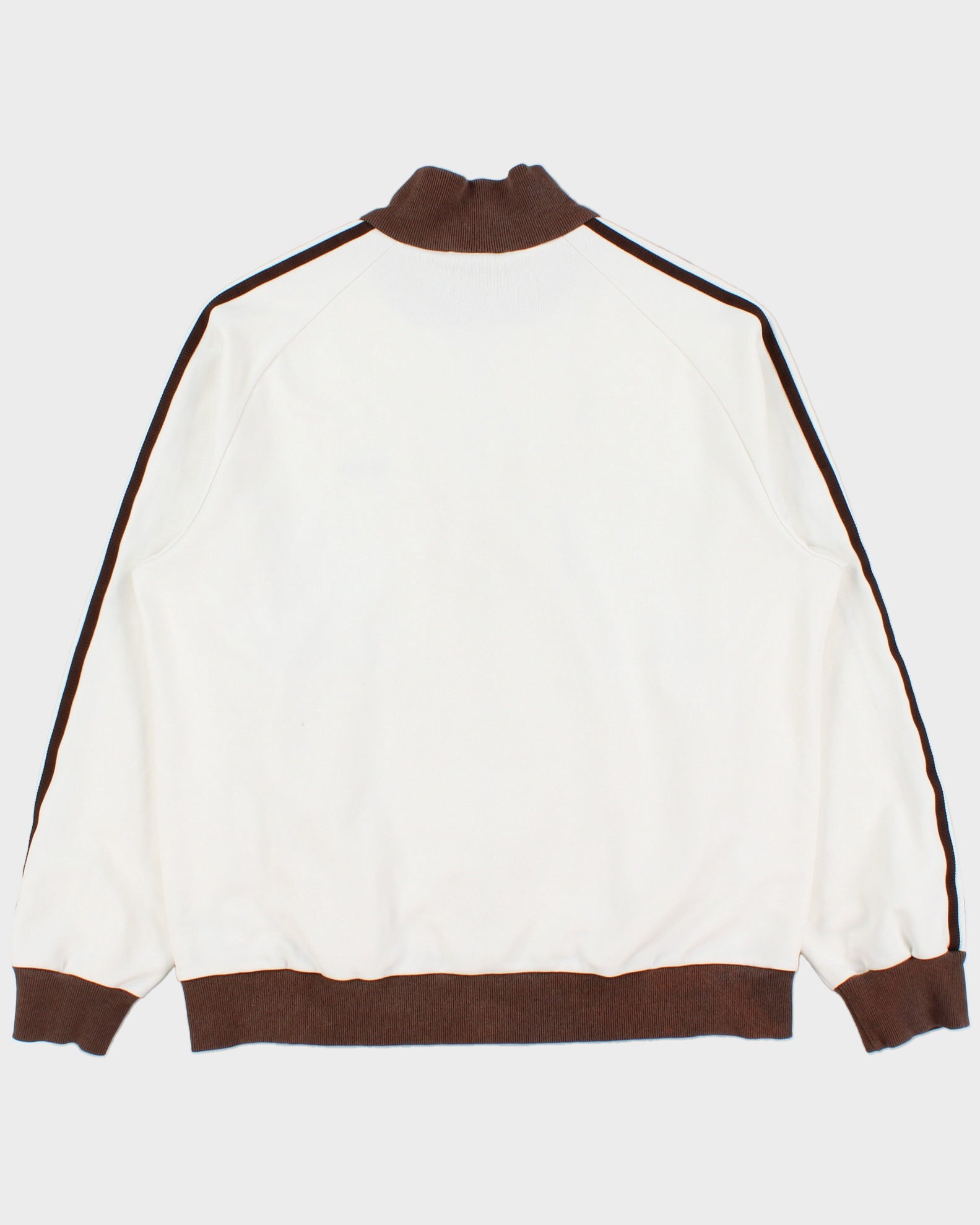 Vintage '05 Y2K Adidas Brown 3-Stripe Embroidered Heavyweight Funnel-Neck Track Jacket - L