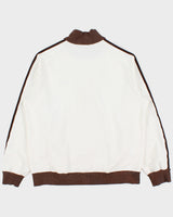 Vintage '05 Y2K Adidas Brown 3-Stripe Embroidered Heavyweight Funnel-Neck Track Jacket - L
