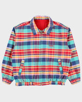 Vintage 1990s UnderWood Canvas Plaid Reversible Boxy Harrington Jacket - L