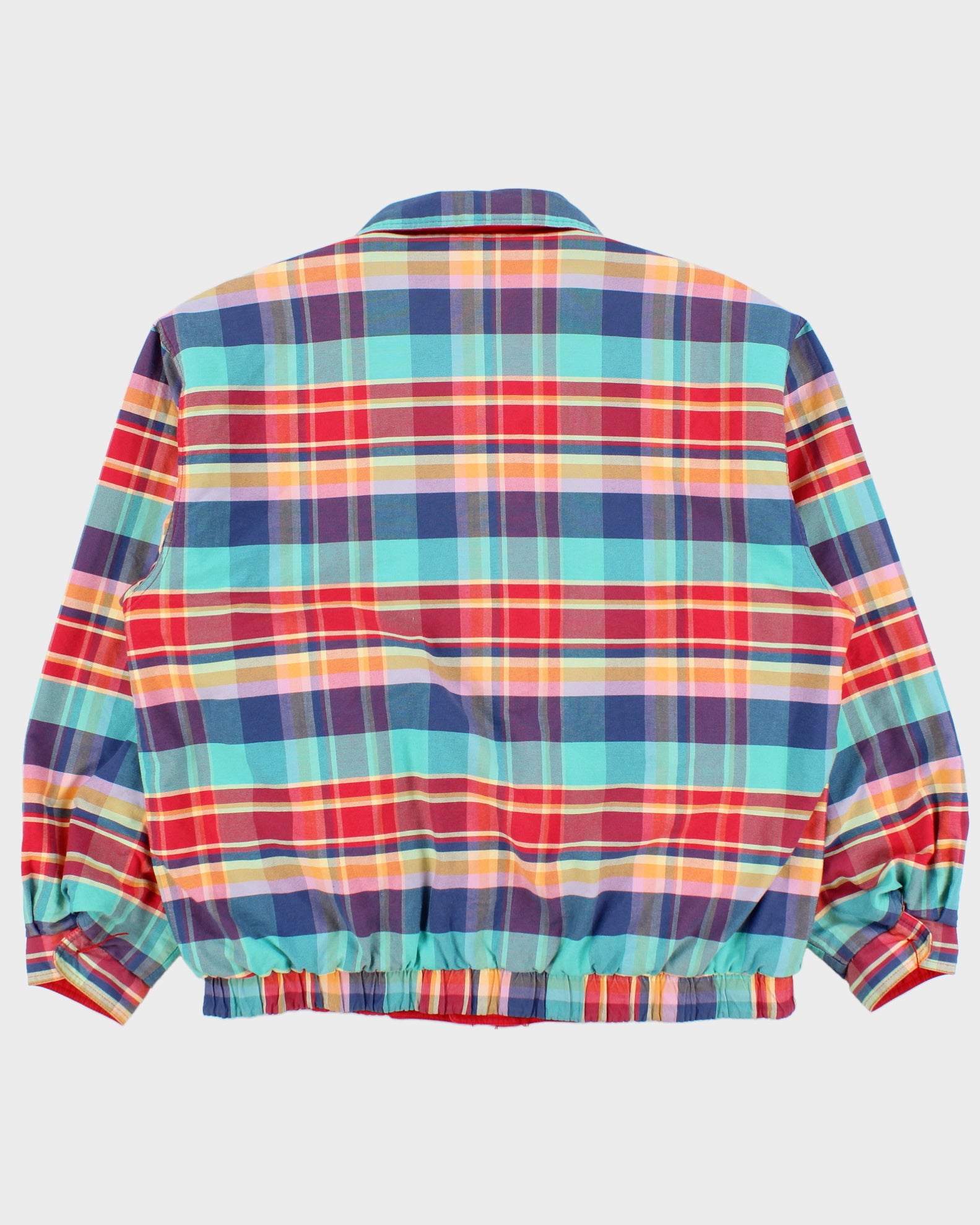 Vintage 1990s UnderWood Canvas Plaid Reversible Boxy Harrington Jacket - L
