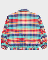 Vintage 1990s UnderWood Canvas Plaid Reversible Boxy Harrington Jacket - L