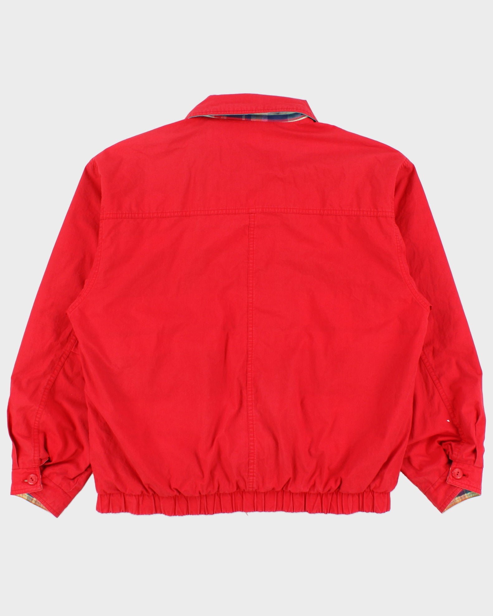 Vintage 1990s UnderWood Canvas Plaid Reversible Boxy Harrington Jacket - L