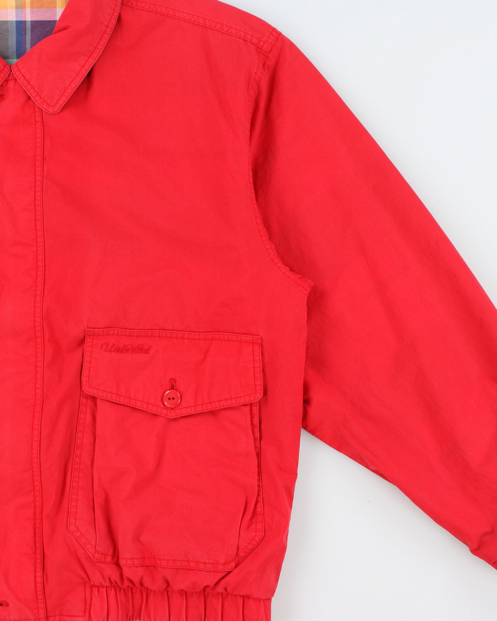 Vintage 1990s UnderWood Canvas Plaid Reversible Boxy Harrington Jacket - L