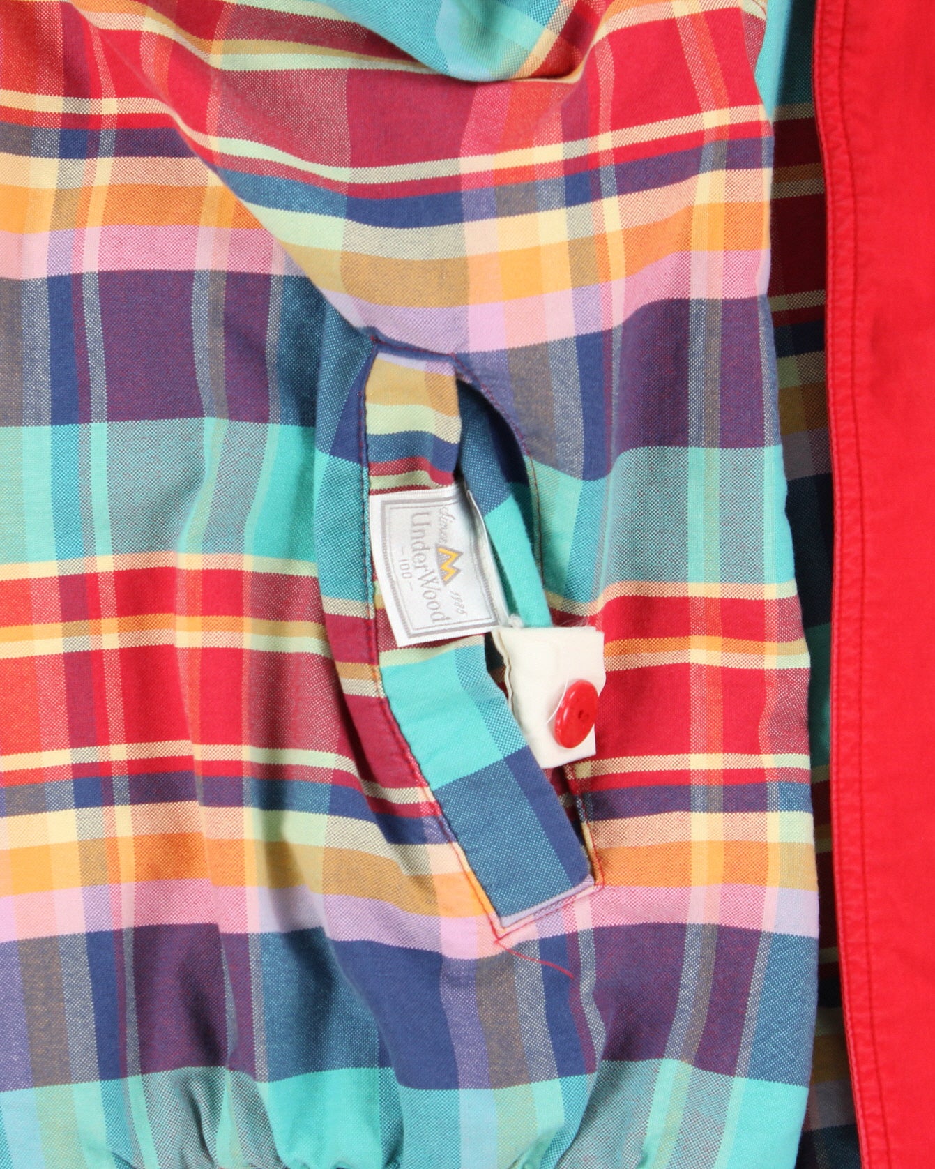 Vintage 1990s UnderWood Canvas Plaid Reversible Boxy Harrington Jacket - L