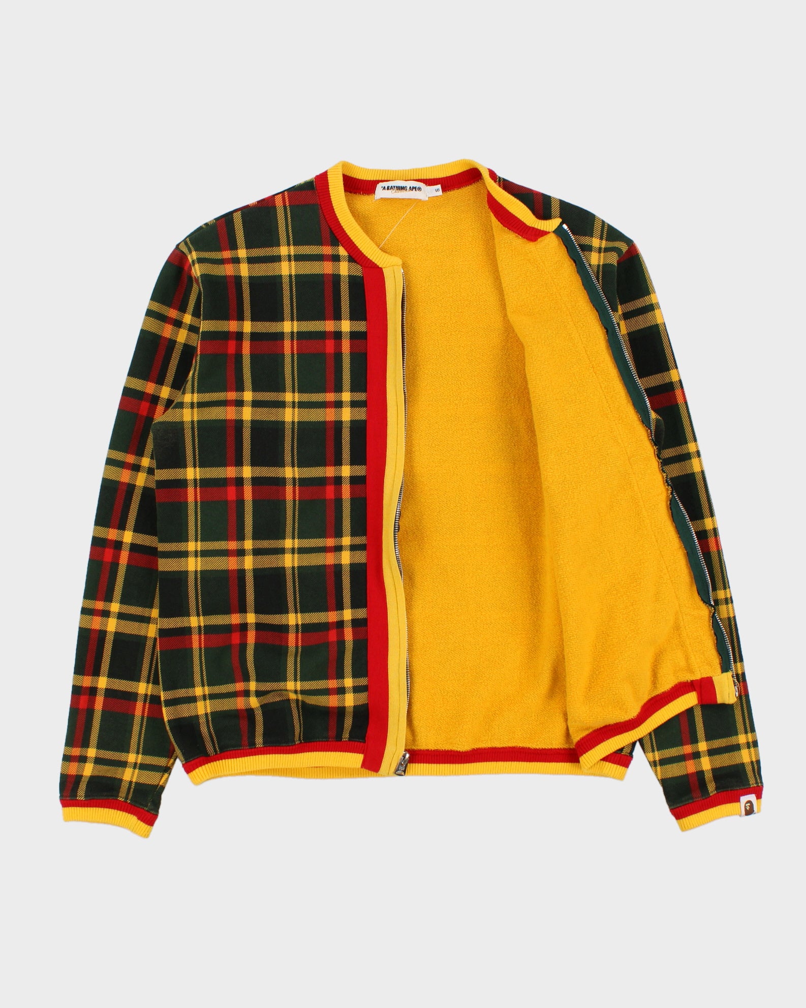 Vintage AW2011 A Bathing Ape Classics Isetan 'City' Tartan Plaid Cardigan Bomber Jacket - S