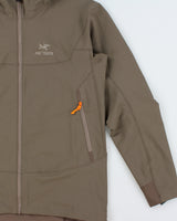 Arc'teryx Khaki Gamma LT Hoody Soft Shell Mountaineering Jacket - L