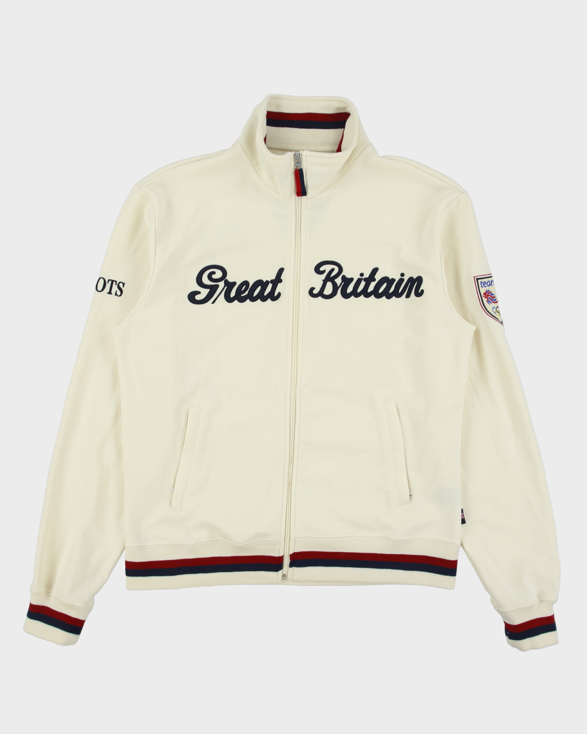 Vintage Y2K Roots Team Great Britain 2004 Athens Olympics Funnel Neck Track Jacket - S