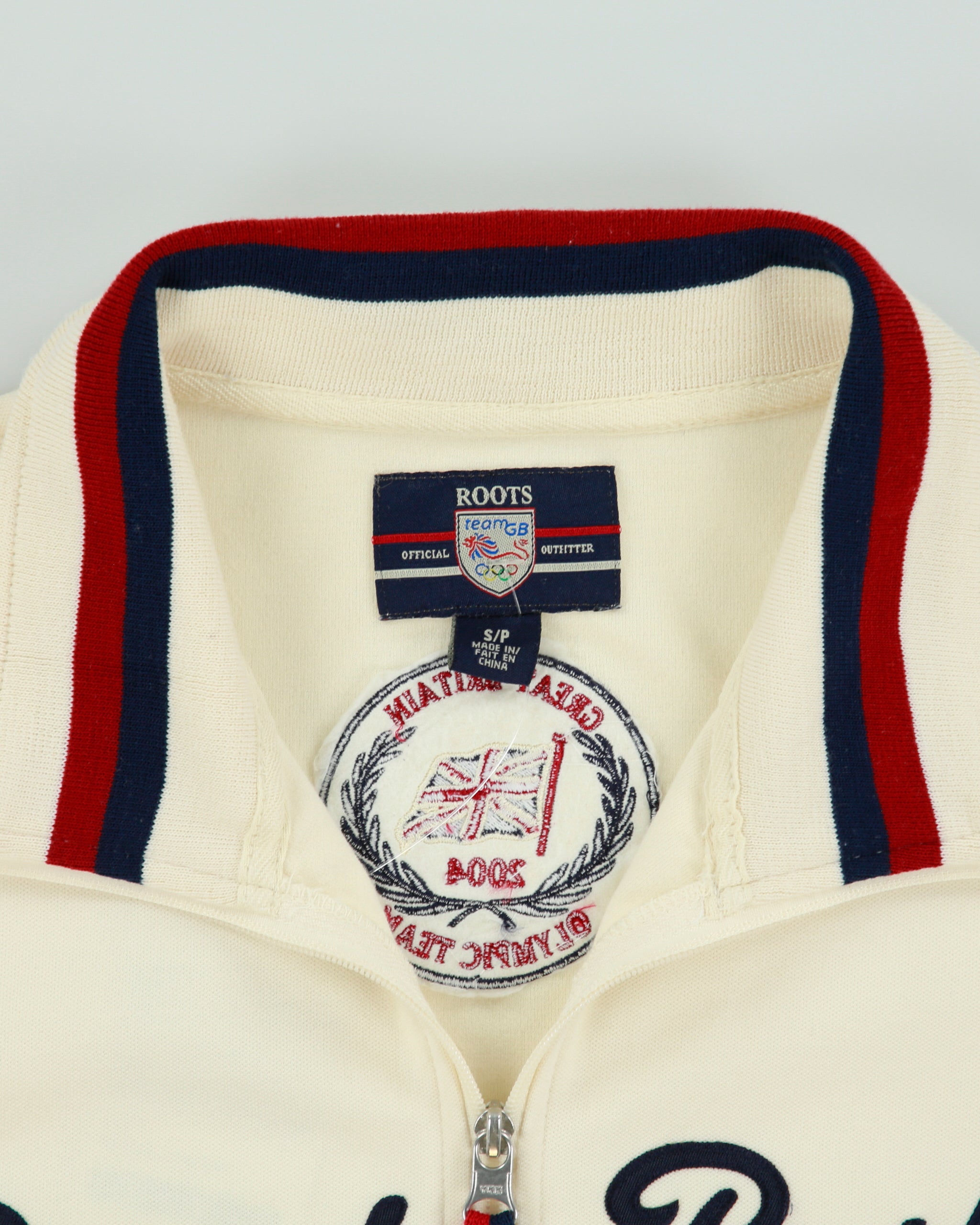 Vintage Y2K Roots Team Great Britain 2004 Athens Olympics Funnel Neck Track Jacket - S