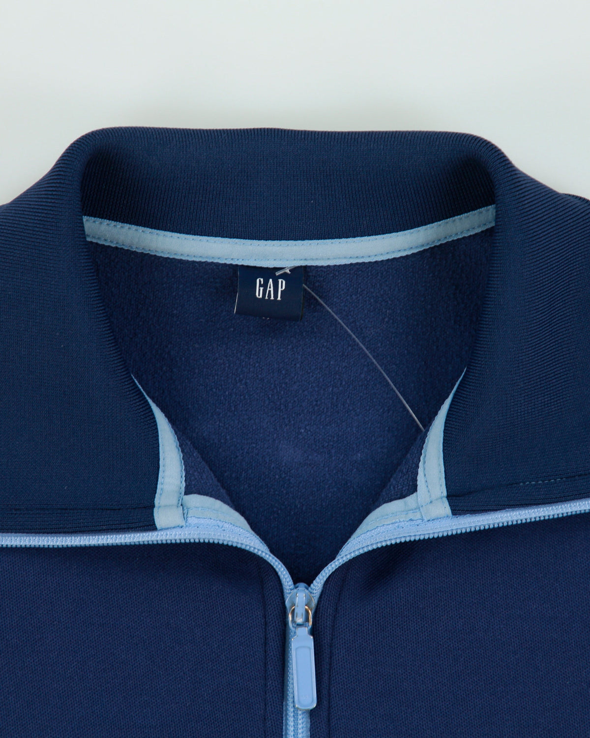 Vintage Y2K 00s GAP Navy Taped Funnel Neck Track Jacket - M