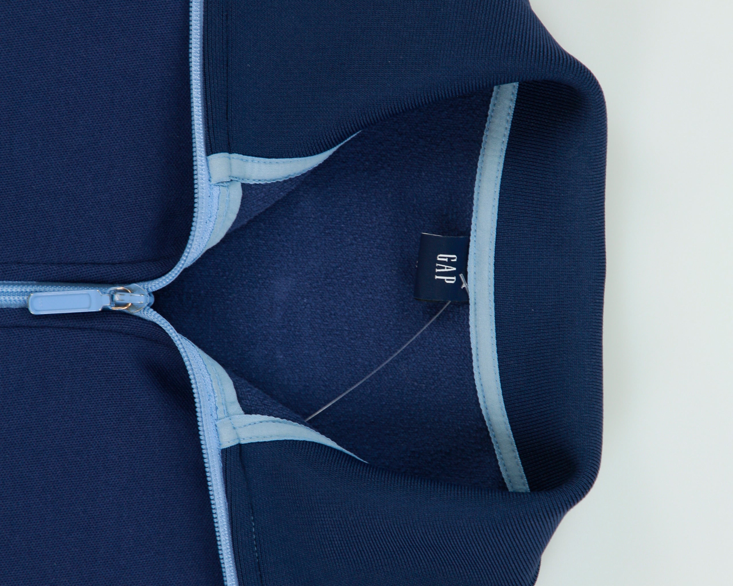 Vintage Y2K 00s GAP Navy Taped Funnel Neck Track Jacket - M