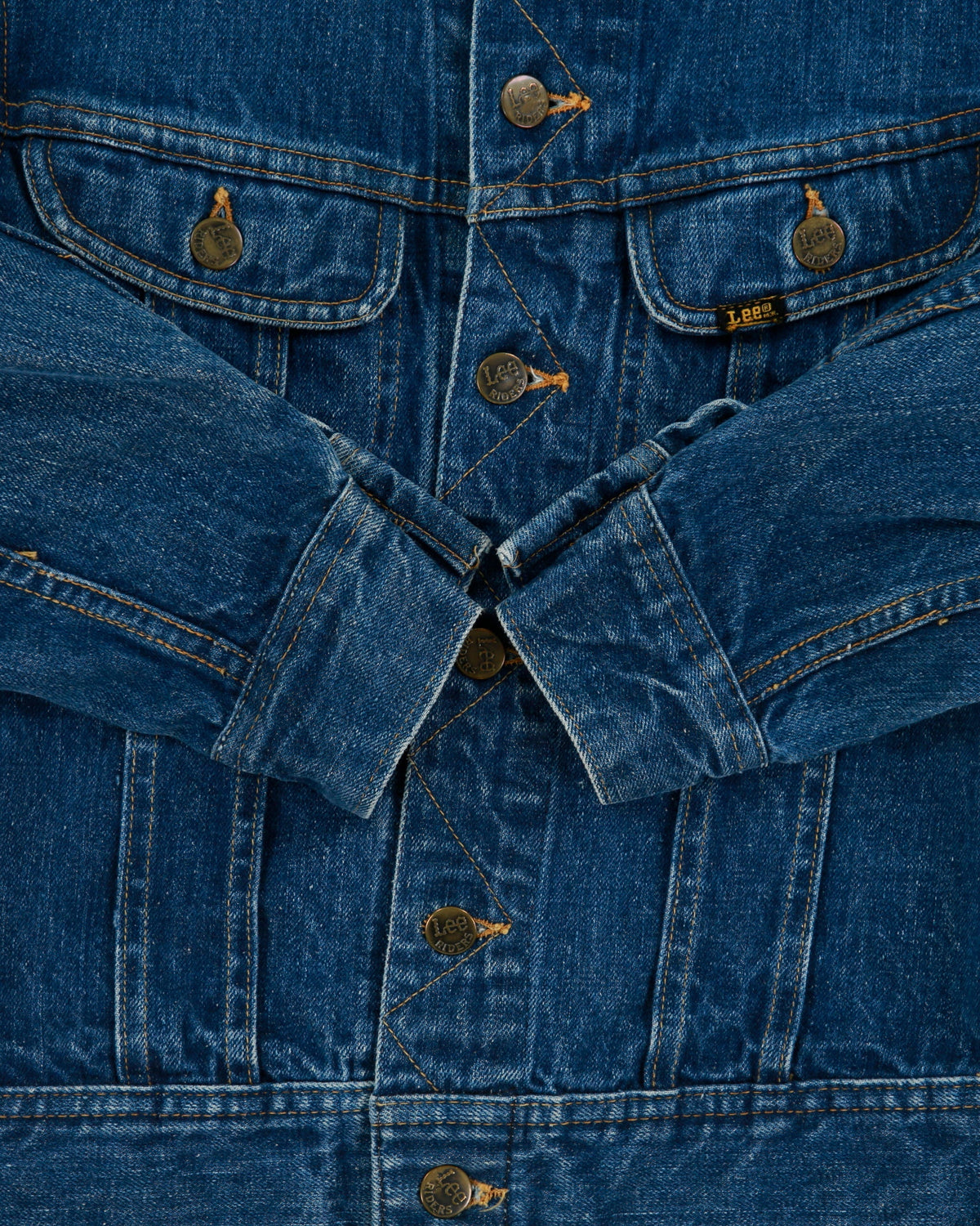 Vintage 1980s Lee Riders Sanforized Medium Wash Denim Made In Belgium Trucker Jacket - S