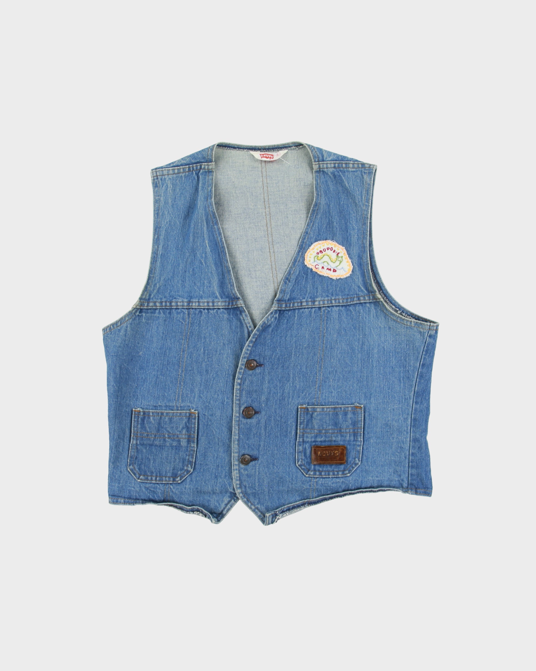 Vintage 1986 Levi's Med Wash Made In Canada Denim Waistcoat - L