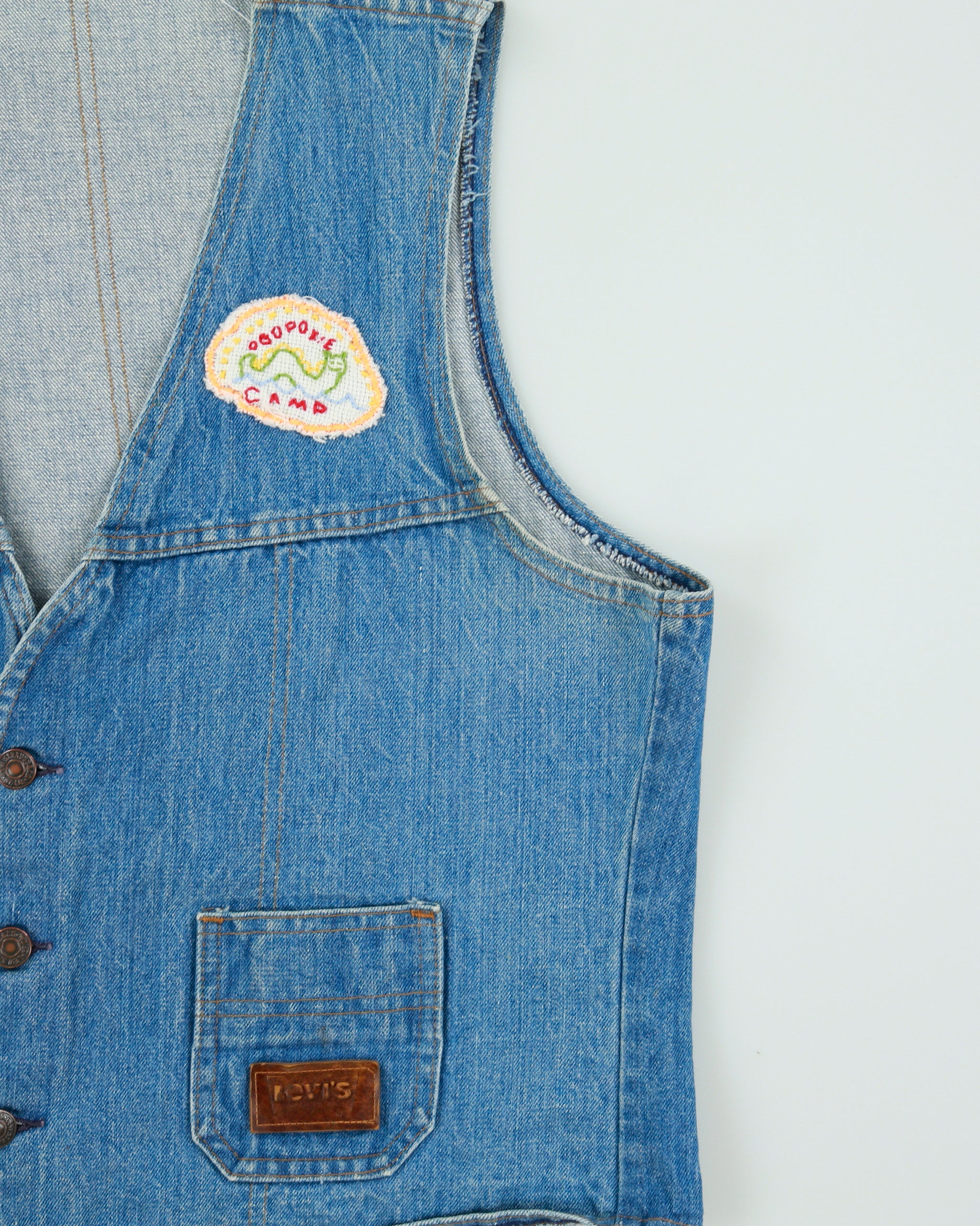 Vintage 1986 Levi's Med Wash Made In Canada Denim Waistcoat - L