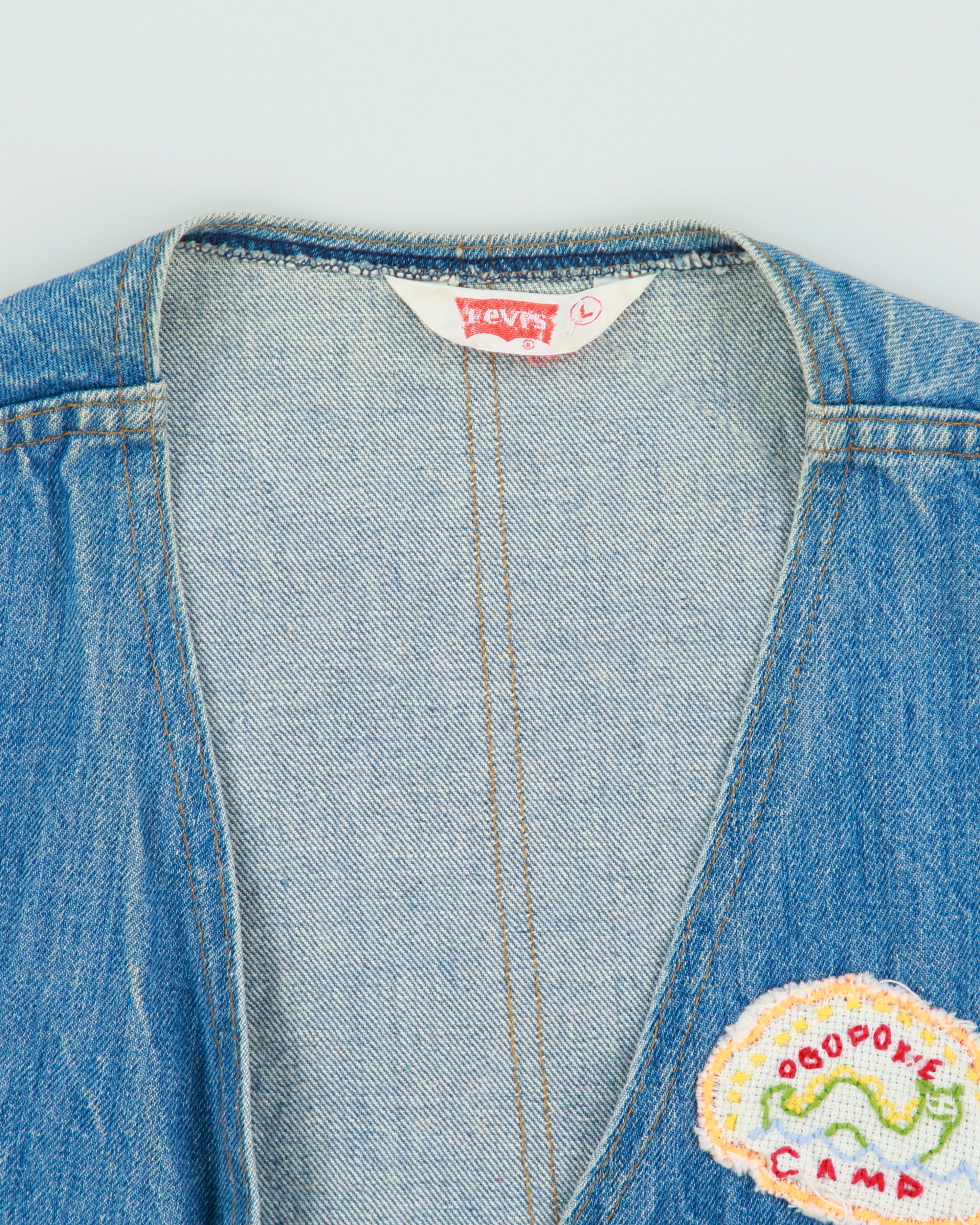 Vintage 1986 Levi's Med Wash Made In Canada Denim Waistcoat - L