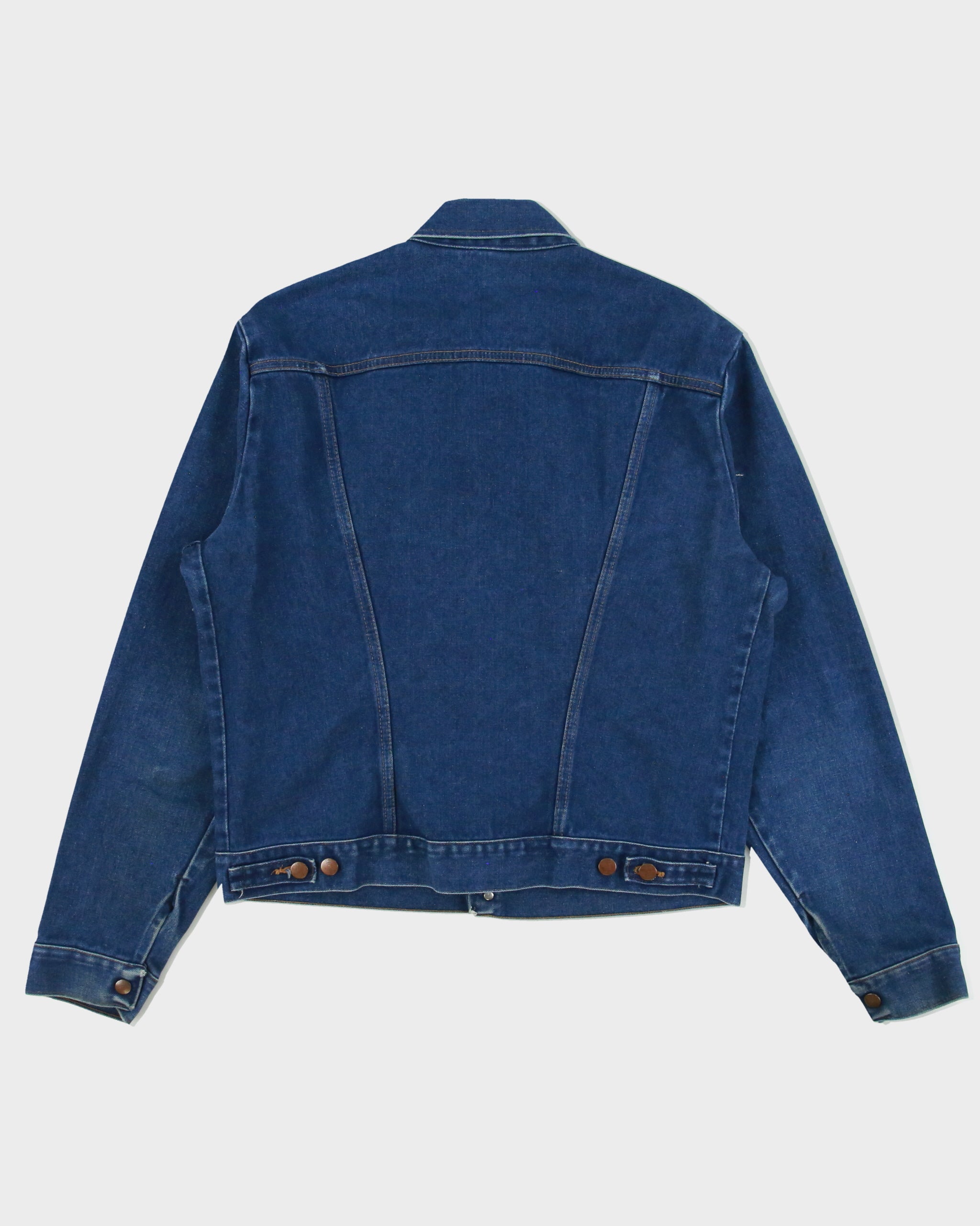 Vintage 1970s Wrangler 'No Fault' 14oz Denim Made In USA Trucker Jacket - XL