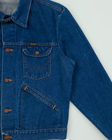 Vintage 1970s Wrangler 'No Fault' 14oz Denim Made In USA Trucker Jacket - XL