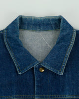 Vintage 1990s U.S Dark Wash Denim Suede Patch Western Trucker Jacket - XL