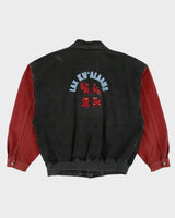 Vintage 1990s ID Denim Embroidered Made In Canada Varsity Bomber Jacket - L