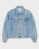 Vintage 1980s Recruit Light Wash Denim Trucker Jacket - M